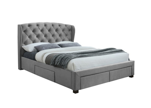 Hope Fabric Bed Grey Velvet